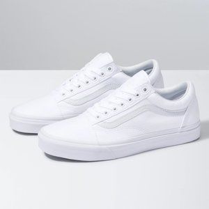 Vans Canvas Old Skool Shoe, True White, 10.5